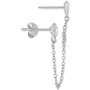 Cubic Zirconia Heart Double Pierced Chain Drop Earrings in Sterling Silver, Created for Macy's