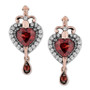 Enchanted Disney Garnet (1-1/10 ct. t.w.) & Diamond (1/5 ct. t.w.) Evil Queen Villains Drop Earrings in 14k Rose Gold & Sterling Silver