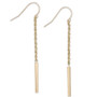 Rope and Bar Linear Earrings in 14k Gold, 2 inches