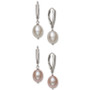 2-Pc. Set White & Pink Cultured Freshwater Pearl (8mm) Drop Earrings in Sterling Silver