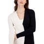 Women's Colorblocked Ribbed Cardigan Sweater