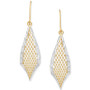 Beaded Mesh Statement Drop Earrings in 10K Two-Tone Gold
