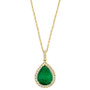EFFY® Limited Edition Emerald (4-1/4 ct. t.w.) & Diamond (1/3 ct. t.w.) Pear Halo 18" Pendant in 14k Gold