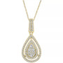 Diamond Teardrop Cluster 18" Pendant Necklace (1/2 ct. t.w.) in 10k White Gold or 10k Yellow Gold