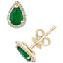 EFFY® Emerald (3/4 ct. t.w.) & Diamond (1/10 ct. t.w.) Stud Earrings in 14k Gold