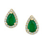 EFFY® Emerald (3/4 ct. t.w.) & Diamond (1/10 ct. t.w.) Stud Earrings in 14k Gold