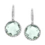 Green Quartz (9 ct. t.w.) & Diamond Accent (1/20 ct. t.w.) Drop Earrings in 14k White Gold