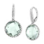 Green Quartz (9 ct. t.w.) & Diamond Accent (1/20 ct. t.w.) Drop Earrings in 14k White Gold
