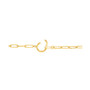 Paperclip Link 16" Chain Necklace with Interlocking Circle clasp in 18k Gold-Plated Sterling Silver