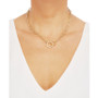 Paperclip Link 16" Chain Necklace with Interlocking Circle clasp in 18k Gold-Plated Sterling Silver
