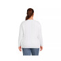 Women's Plus Size Drifter Cotton Cable Lace Up Sweater Top