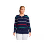 Women's Plus Size Drifter Cotton Cable Lace Up Sweater Top