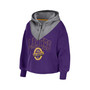Women's Purple Los Angeles Lakers Pieced Quarter-Zip Hoodie Jacket