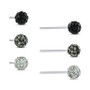 3-Pc. Set Crystal Ball Stud Earrings in Sterling Silver, Created for Macy's