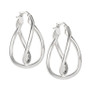Twisted Double Hoop Earrings in Sterling Silver
