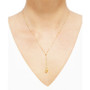 Double Heart 18" Lariat Necklace in 10k Gold