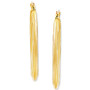 Beaded Oval Hoop Earrings in 14k Gold, 1-1/4"