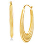 Beaded Oval Hoop Earrings in 14k Gold, 1-1/4"