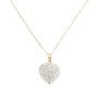 Crystal Pavé Heart 18" Pendant Necklace in 10k Gold