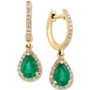 EFFY® Emerald (1-1/6 ct. t.w.) & Diamond (1/4 ct. t.w.) Drop Earrings in 14k Gold