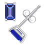 Tanzanite Stud Earrings (1/2 ct. t.w.) in 14k White Gold (Also in Emerald, Sapphire & Ruby)