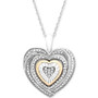 Diamond Accent Two-Tone Heart Pendant Necklace in Sterling Silver and 10k Gold