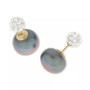 Cultured Freshwater Pearl (11mm) and Cubic Zirconia Reversible Front and Back Earrings in 14k Gold
