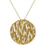 D'Oro by EFFY® Diamond Textured Circle Pendant (3/4 ct. t.w.) in 14k Gold