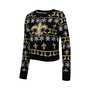 Women's Black New Orleans Saints Ugly Holiday Cropped Sweater