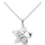 Blue Topaz (1 ct. t.w.) & Marcasite Flower 18" Pendant Necklace in Sterling Silver