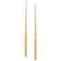 Long Tassel J-Hoop Drop Earrings in 10k Gold