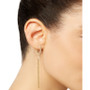 Long Tassel J-Hoop Drop Earrings in 10k Gold