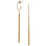 Long Tassel J-Hoop Drop Earrings in 10k Gold