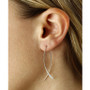 Curved Wire Threader Earrings Set in 14k White Gold