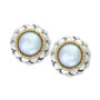 EFFY® Cultured Freshwater Pearl (8mm) Stud Earrings in Sterling Silver & 18k Gold