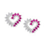 Lab-Created Ruby (1/4 ct. t.w.) & Lab-Created White Sapphire (1/5 ct. t.w.) Heart Stud Earrings in Sterling Silver