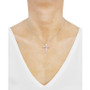 Lab Grown Diamond Cross Pendant Necklace (2 ct. t.w.) in 14k White Gold, 16" + 2" extender