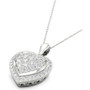 Diamond Heart Cluster Pendant Necklace (1/2 ct. t.w.) in Sterling Silver, 16" + 2" extender