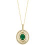 EFFY® Emerald (1-1/2 ct. t.w.) & Diamond (5/8 ct. t.w.) Multi-Halo 18" Pendant Necklace in 14k Gold