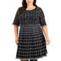 Plus Size Short-Sleeve Tweed Sweater Dress