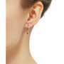 Evil Eye Glass Bead Dangle Hoop Earrings in 10k Gold