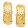 Textured Crisscross Clip-On Half Hoop Earrings in 14k Gold
