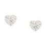 Crystal Pavé Heart Stud Earrings in 10k Gold