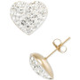 Crystal Pavé Heart Stud Earrings in 10k Gold