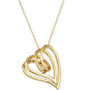 Chocolate Diamond (3/4 ct. t.w.) & Nude Diamond (3/4 ct. t.w.) Double Heart Pendant Necklace in 14k Gold, 18" + 2" extender