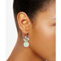 Dyed Jade Carved Bead & Dyed Multicolor Jade Chip Drop Earrings in Sterling Silver