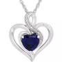 Birthstone Gemstone & Diamond Accent Heart Pendant Necklace in Sterling Silver