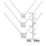 Lab-Created White Sapphire Triple Layer Pendant Necklace (1-7/8 ct. t.w.) in Sterling Silver, 16-1/2" + 2" extender