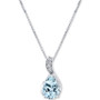 Aquamarine (3/4 ct. t.w.) & Diamond Accent 18" Pendant Necklace in 14k White Gold
