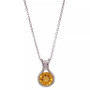 Citrine (1 ct. t.w.) & White Topaz (1/5 ct. t.w.) Tension 18" Pendant Necklace in Sterling Silver (Also in Peridot, London Blue Topaz, & Garnet)